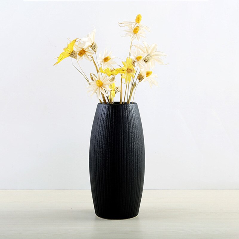 1pc nordiska vaser klassisk svart keramik vas retro vas dekoration handgjord konst & hantverk vaser för blommor hållare heminredning