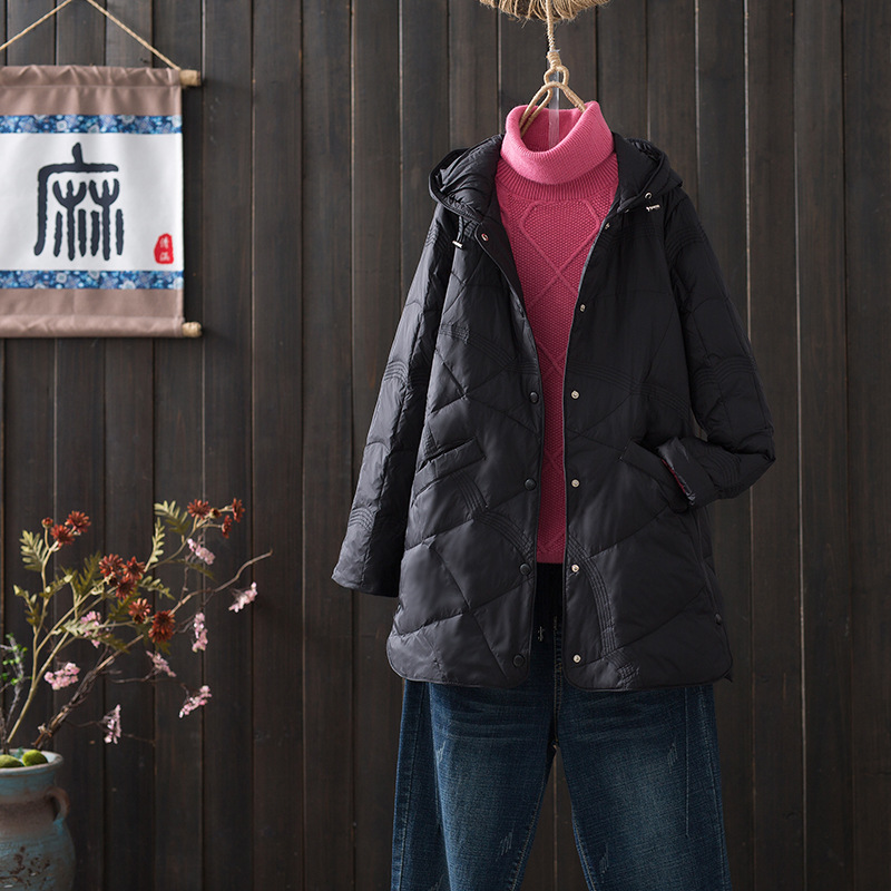 Plus Size 3xl Women Winter Coat Arrivals 90% White Duck Down Hooded Ultra Lightweight Keep Warm Down Jackets