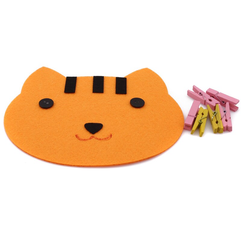 Non-woven Felt Fabric Cartoon Animal Clip Art Preschool Kindergarten Teaching Materials Educational Toys: cat