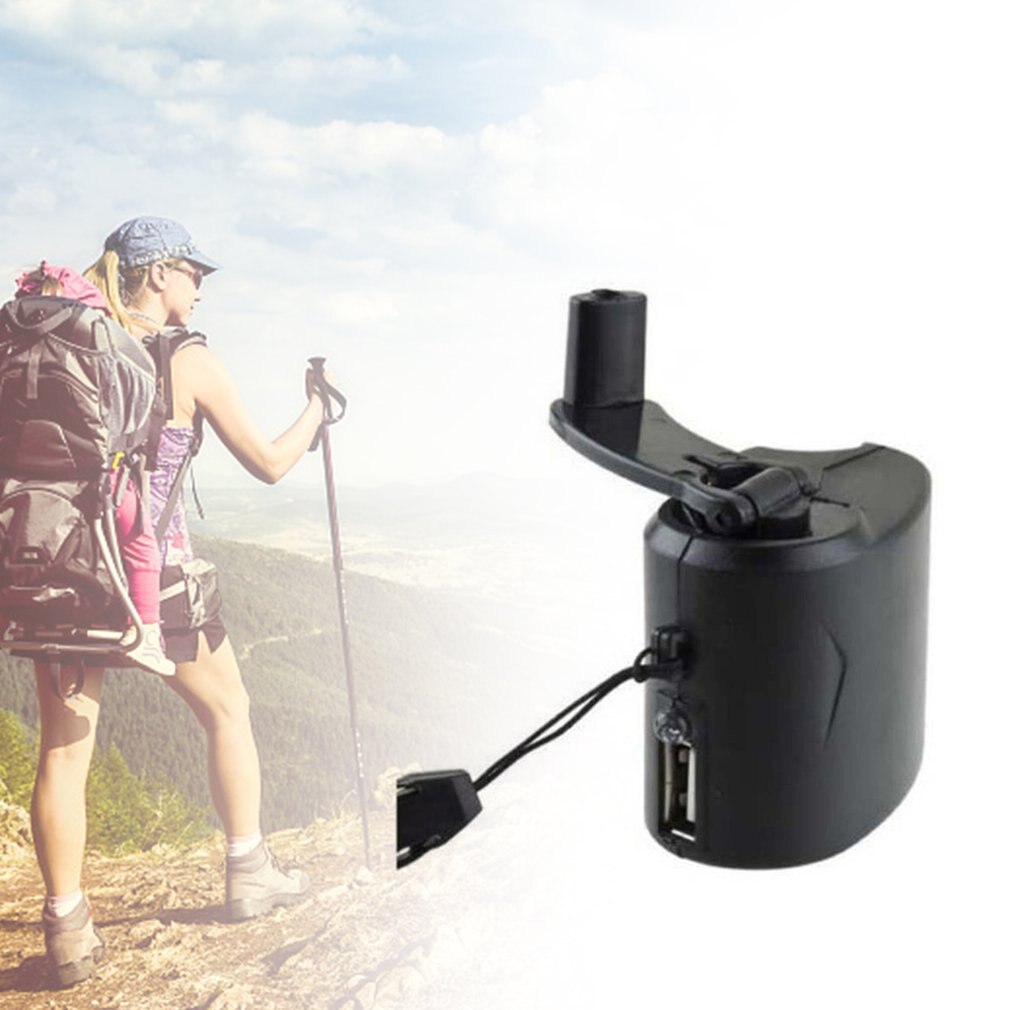 mano-avvolgimento Caricatore di Emergenza USB Manovella Dinamo Manuale per MP3 MP4 mobile Del USB Del Telefono Delle Cellule di PDA Accumulatori E Caricabatterie Di Riserva Di Emergenza di ricarica