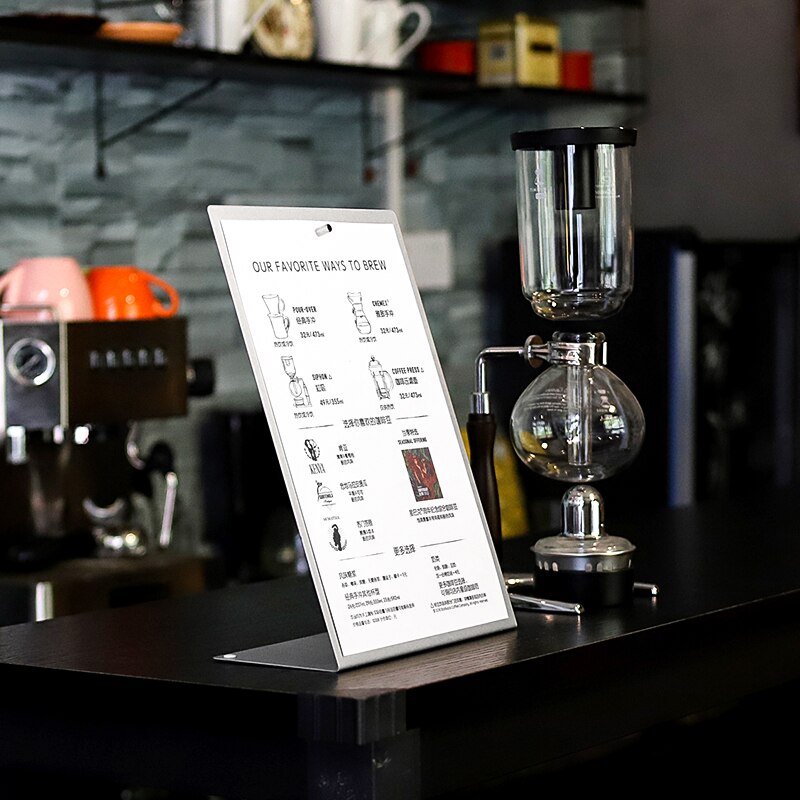 sviao A4 Metal Sign Holder Modern Style Slant Back Front Desk Menu Holder Display Stand