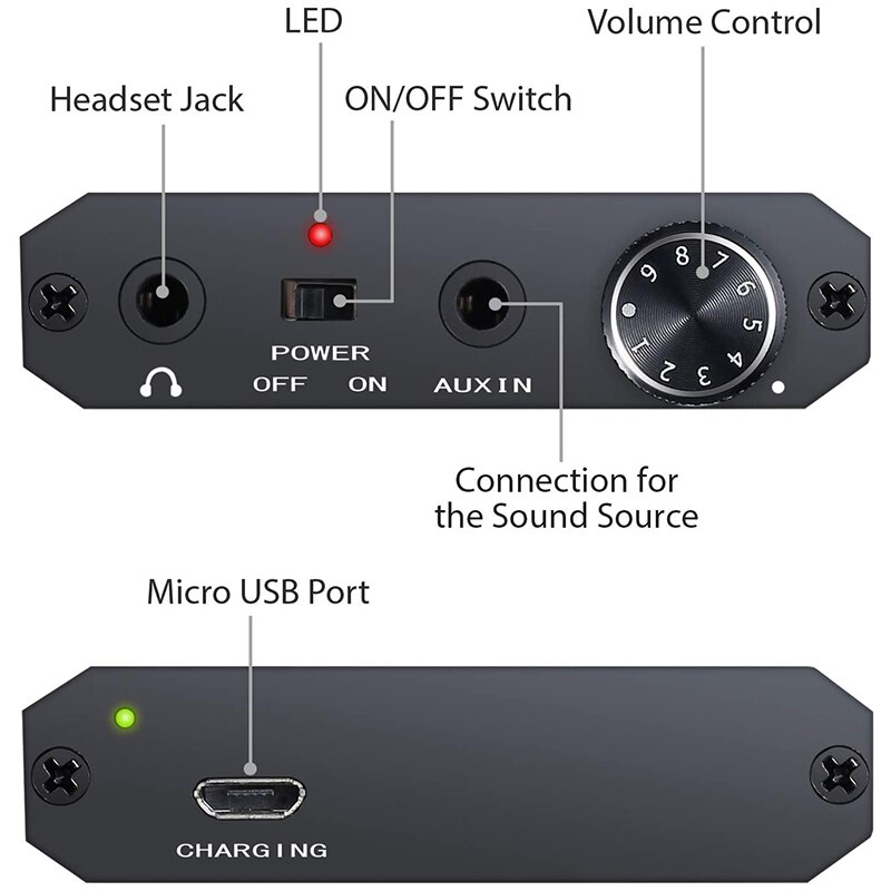 HiFi Kopfhörer Verstärker Tragbare Wiederaufladbare Lithium-Batterie mit 3,5 Mm Audio- Jack für MP3 Spieler IPods