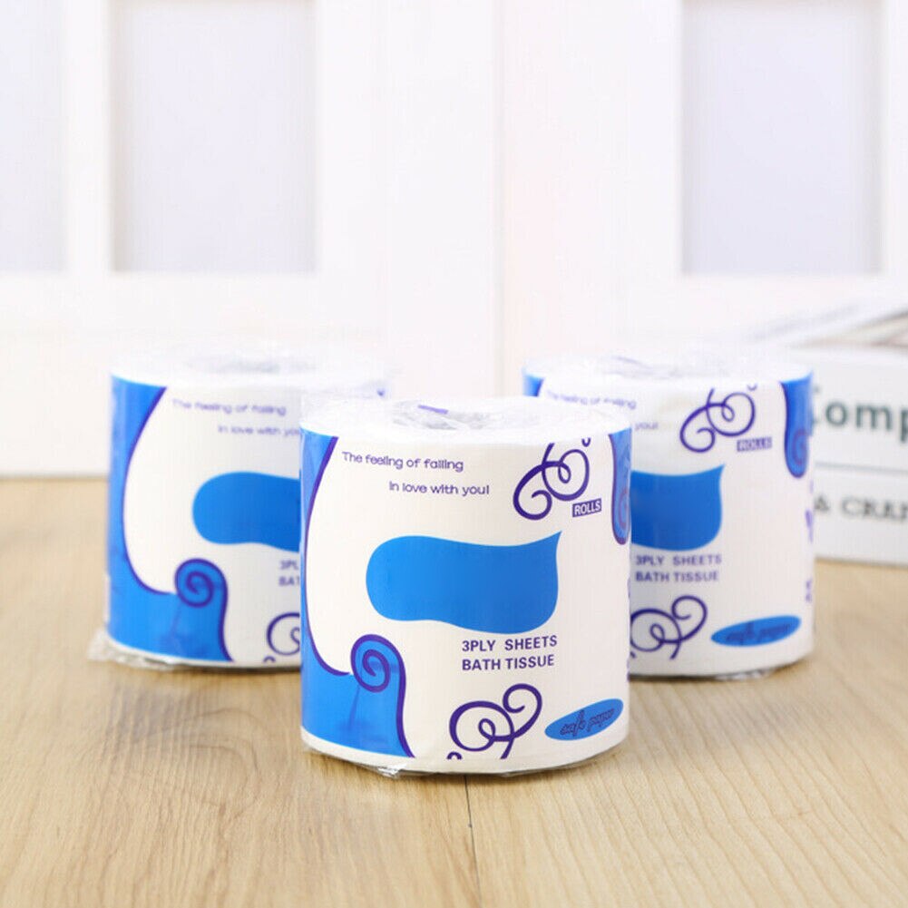 Rollos de papel higiénico a granel para baño, 10 rollos, 3 capas, suave, amigable con la piel, para el hogar