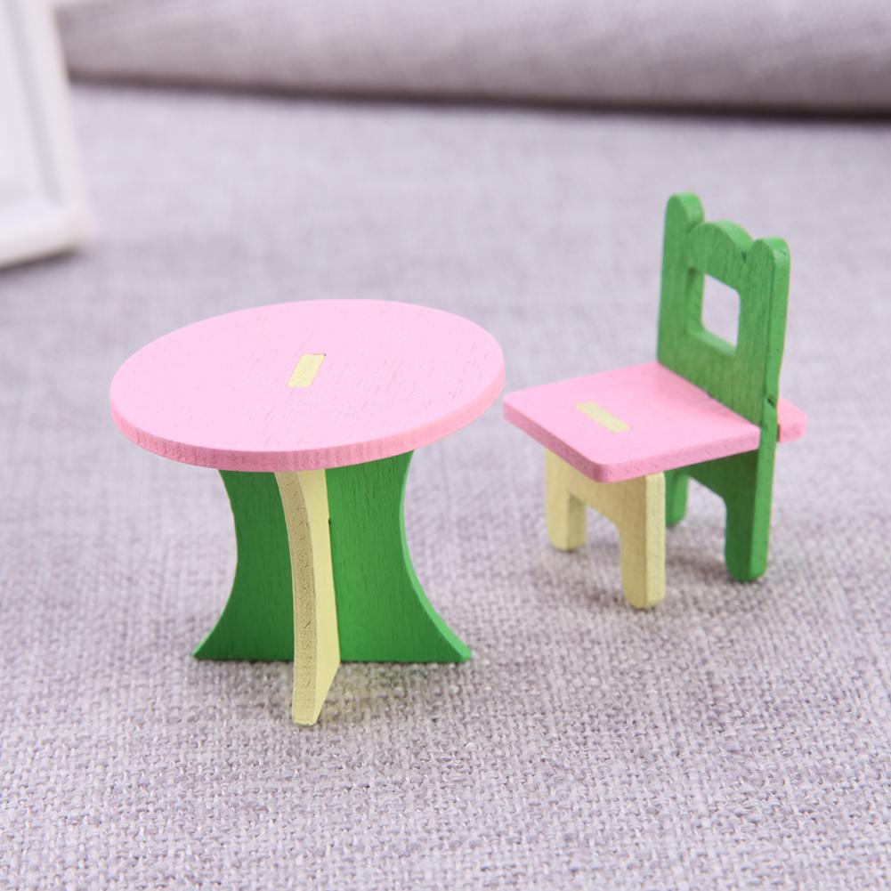 Simulation Miniature Wooden Furniture Toys Dolls Kids Baby Room Play Toy Furniture DollHouse Wood Furniture Set For Dolls