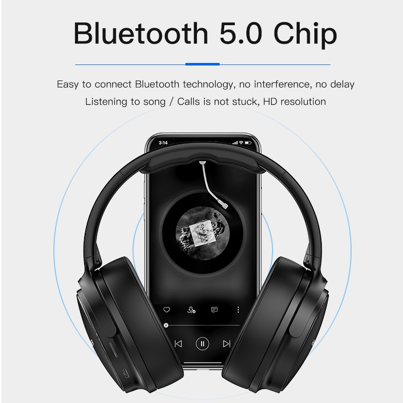 AWEI A780BL Draadloze Bluetooth V5.0 Hoofdtelefoon Opvouwbaar Oordopjes Gaming Stereo Super Bass 40mm Driver Video Hoofdtelefoon Met Mic