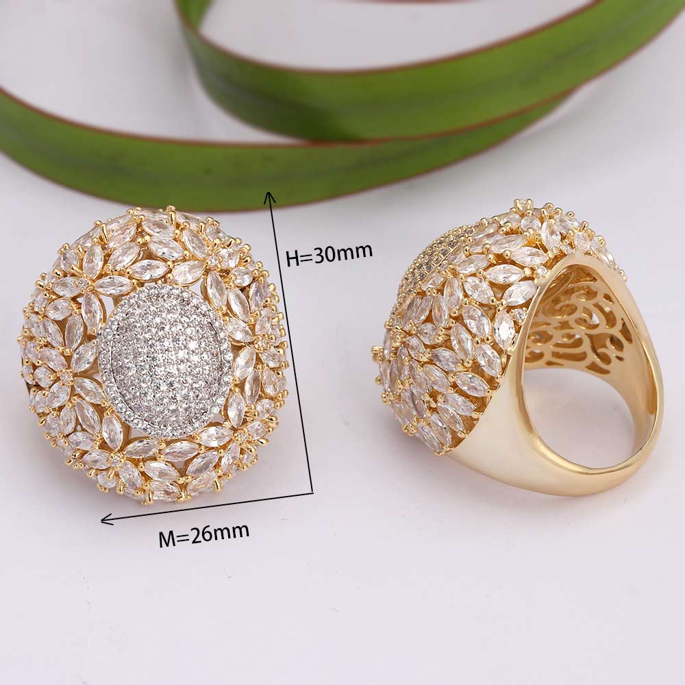 TIRIM Grote Ring Voor Vrouwen Luxe Kubieke Zirkoon Duim Ring bruiloft Engagement Bridal Top Vinger Ringen