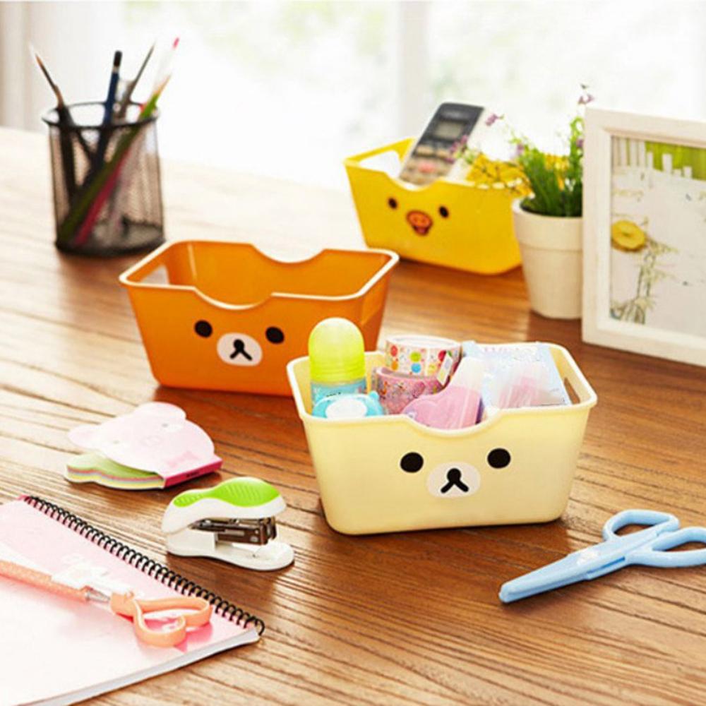 Mini Cute Cartoon Stationery Storage Box Debris Sorting Box Storage Box Rectangular Desktop Storage Box