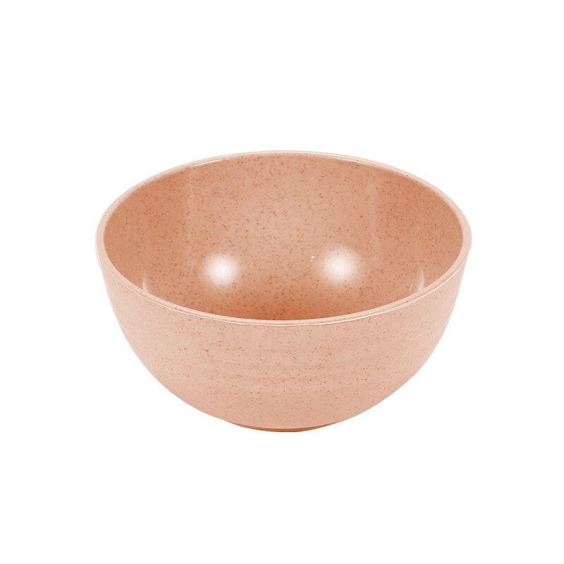Household Set Large Size Wheat Straw Rice Bowl Baby Solid Food Bowl er tong wan Salad Bowl Fruit Bowl Instant Noodle Bowl: Northern European Style Powder  Diameter 12cm