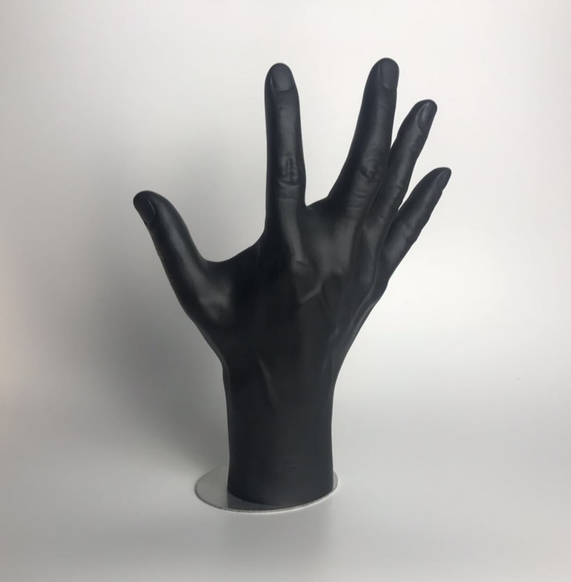 Liglamour gants de présentation pour hommes | Mannequin, mains bras, gants à cinq doigts écartés, matériel souple et Flexible, modèle noir, main 1 pièce