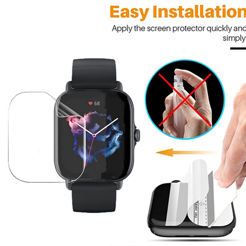 3Pcs Zachte Hydrogel Film Voor Amazfit Gts 3 Gts 2 2e Gts 2 Mini Smartwatch Screen Protector Voor GTS2 GTS2e GTS3 Film Niet Glas