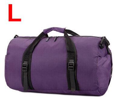 Dobrável de alta qualidade náilon à prova dwaterproof água saco viagem grande capacidade sacos de bagagem dobrável viagem tote saco x175 48% de desconto: L purple