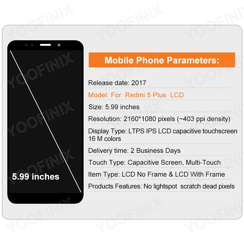 Pantalla táctil LCD Original de 5,99 pulgadas para Xiaomi Redmi 5 Plus, piezas de repuesto de digitalizador, para Redmi MEG7