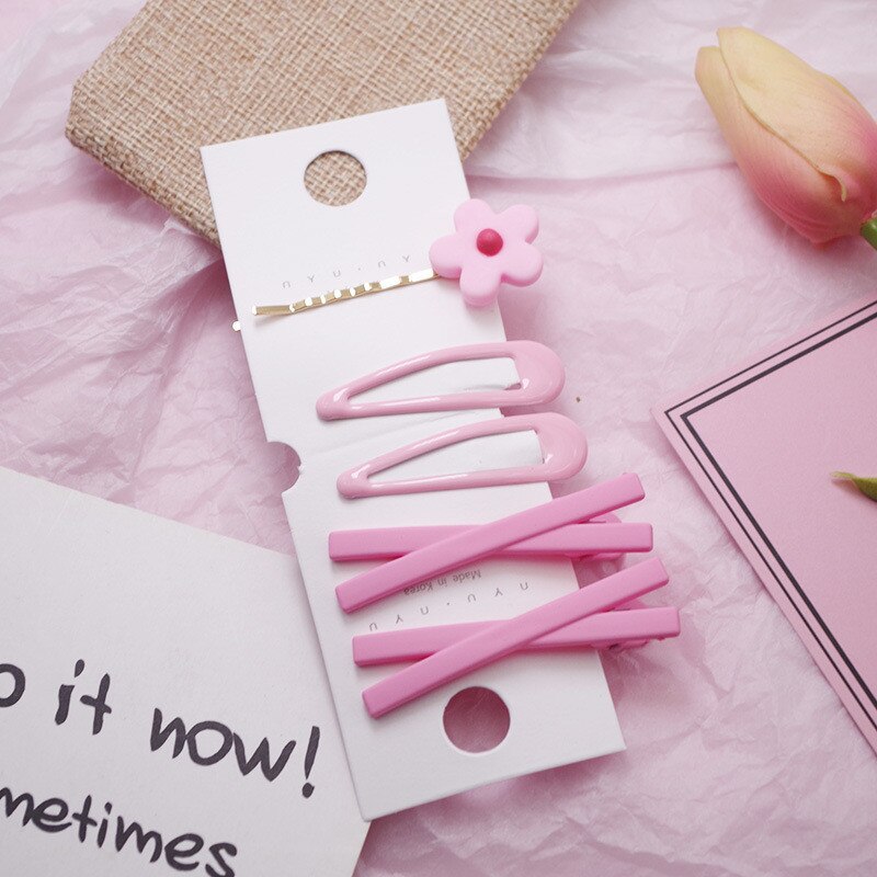 5 Stks/partij Leuke Meisjes Haarspelden En Clips Set Baby Kids Bloem Barrette Haarspelden Snoep Kleuren Kind Hoofddeksels Haar Accessoires