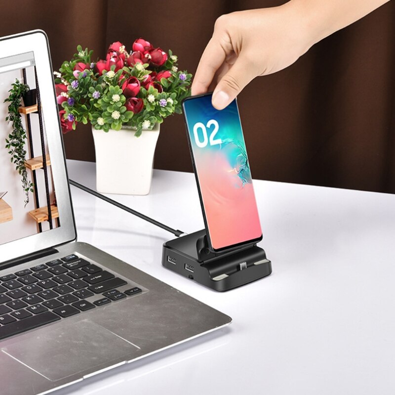 8-in-1 Type C USB SD/TF Card Docking Station Cellphone Tablet Stand