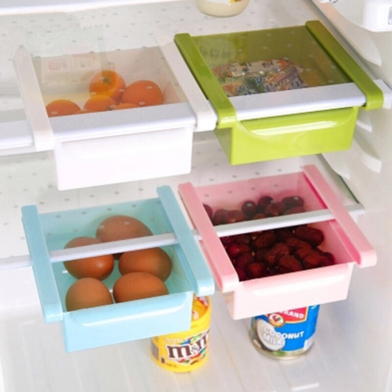 Hanging Basket Under The Wall Shelf Compartment Partition In The Refrigerator Pull-out Refrigerator Storage Box 16.5x15.5x7CM