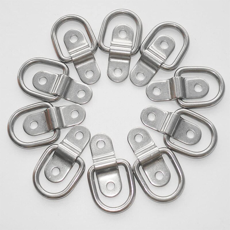 10-Pack D Ring Tie Down Ring Load Anchor Trailer Anchor Forged Lashing Ring, Surface Floor Mount Tie Down Ring