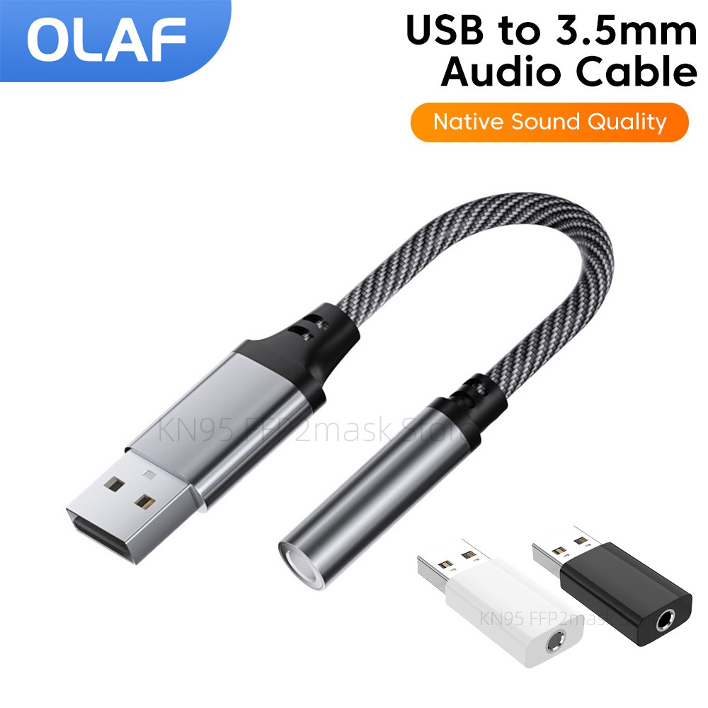 Usb Naar 3.5Mm Jack Audio Adapter Usb A Naar 3.5Mm Audio Kabel Usb Naar Audio Jack Adapter Koptelefoon Converter Voor Pc Laptop