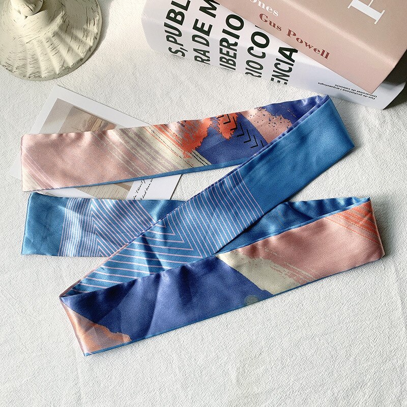 Satijnen bandana sjaal barok ocean – Love Ibiza