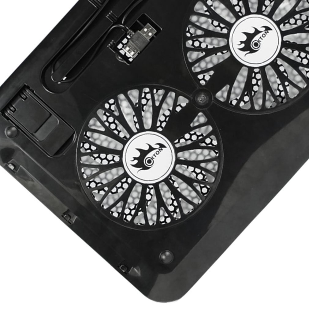 Blauwe Led Dual Fans Usb-poort Cooling Stand Pad Cooler Voor Laptop Notebook