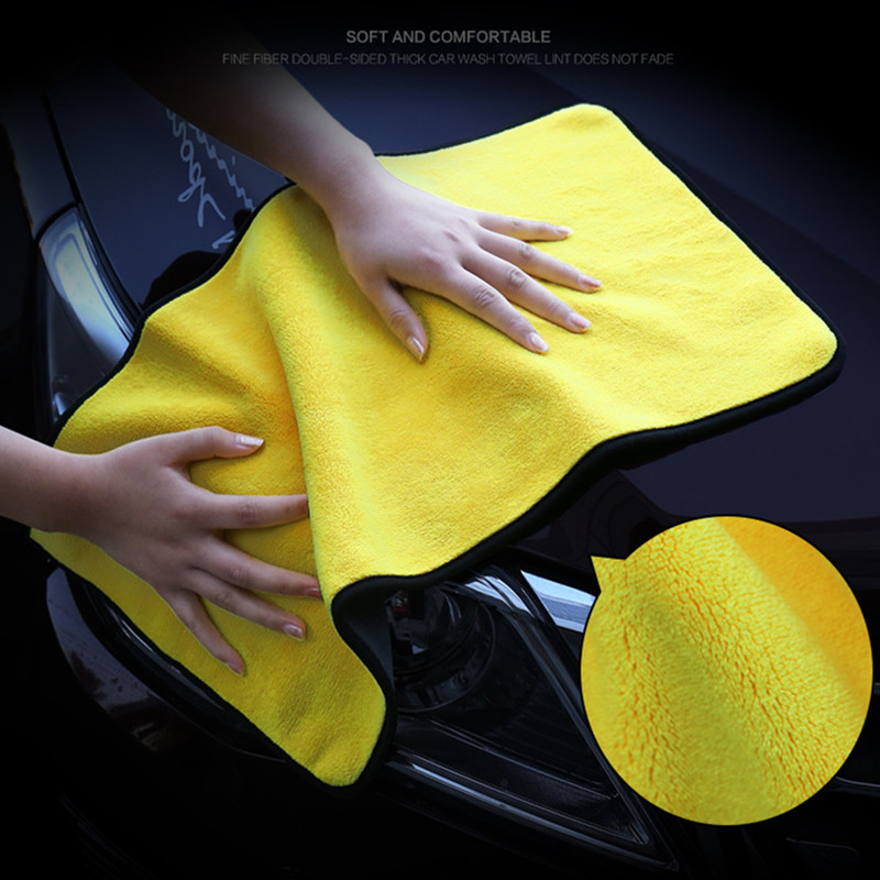 Tyk 600 gsm 30 x 30/40/60cm bilvask håndklæde mikrofiber bil tørring rengøringsklud bilpleje bilvask polering af håndklæder tilbehør