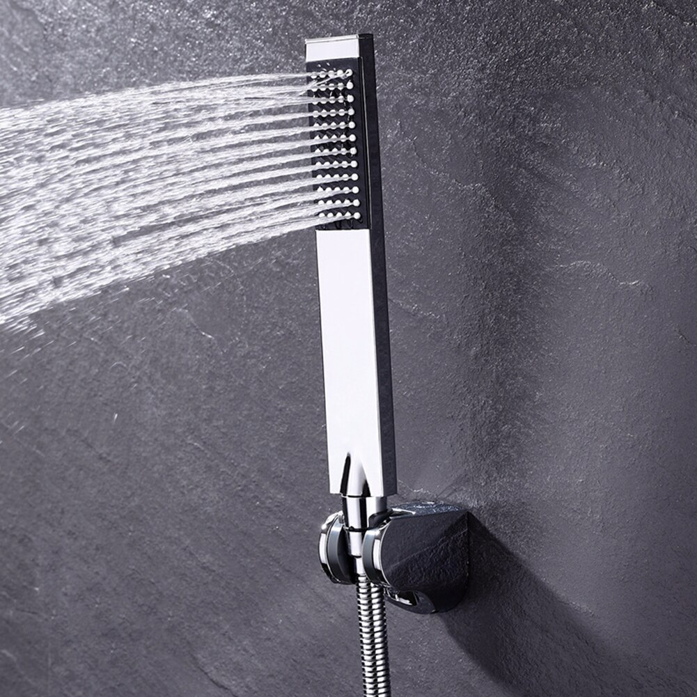 Handheld Brass Square Shower Head Set Home Modern Hotel Accessories With Hose And Holder Easy Install Wall Mounted Bathroom