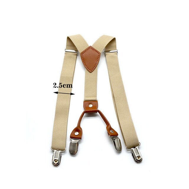 Bretels Kinderen Studenten Riem Baby Jongens Meisjes Bretels Clip-On Y-Back Braces Elastische Kids Verstelbare: Beige