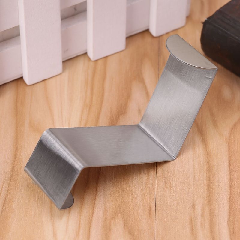 Stainless Steel Over Door Hook Kitchen Cupboard Drawer Cabinet Clothes Holder Organizer