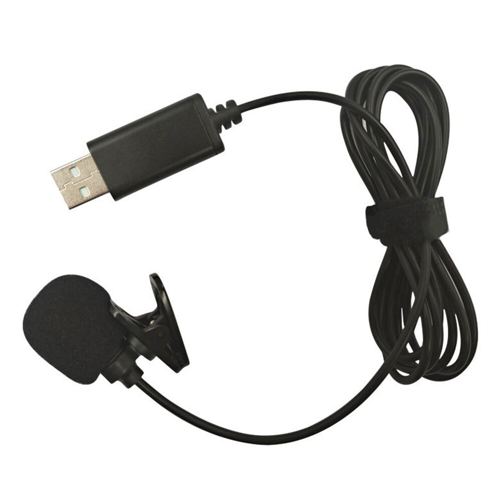 USB Lavalier Lapel Condenser Microphone Omnidirectional Wired Clip-on Mic Hands Free Plug &amp; Play for Computer PC Laptop