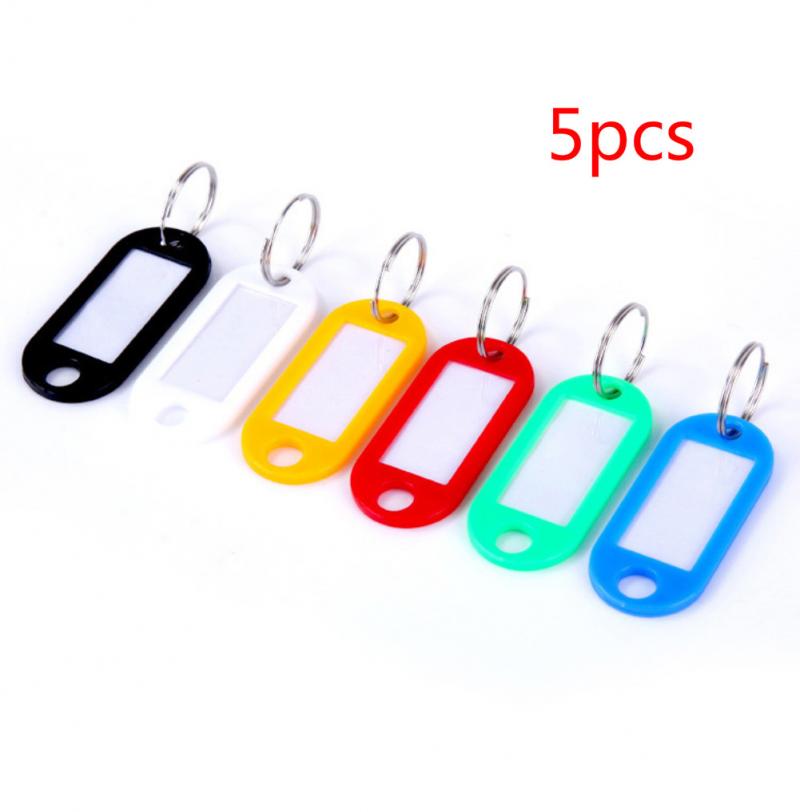 1/5/10/20 pcs color classification card Plastic Key Tags Assorted Key Rings ID Tags Name Card Label Random Color: 5pcs