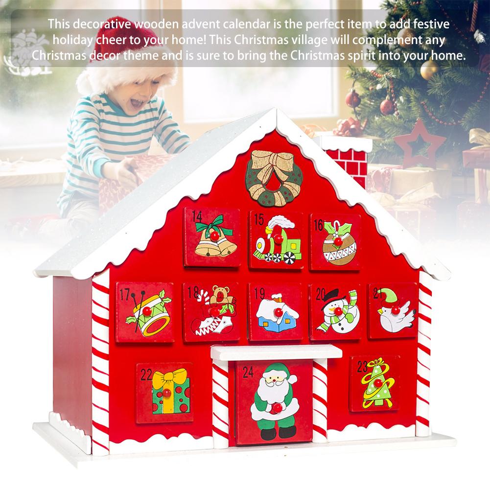 Wooden Christmas Advent Calendar With Drawers Children's Candy Storage Box Christmas Calendar Christmas Decoration