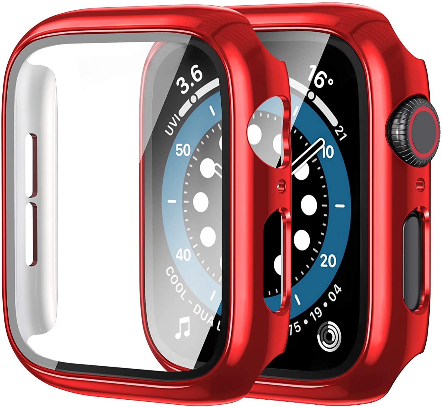 Szkło + pokrowiec na Apple Watch Case 44mm 40mm 42mm 38mm akcesoria platerowane ochraniacz ekranu iWatch seria 6 5 4 3 se 7 45mm 41mm