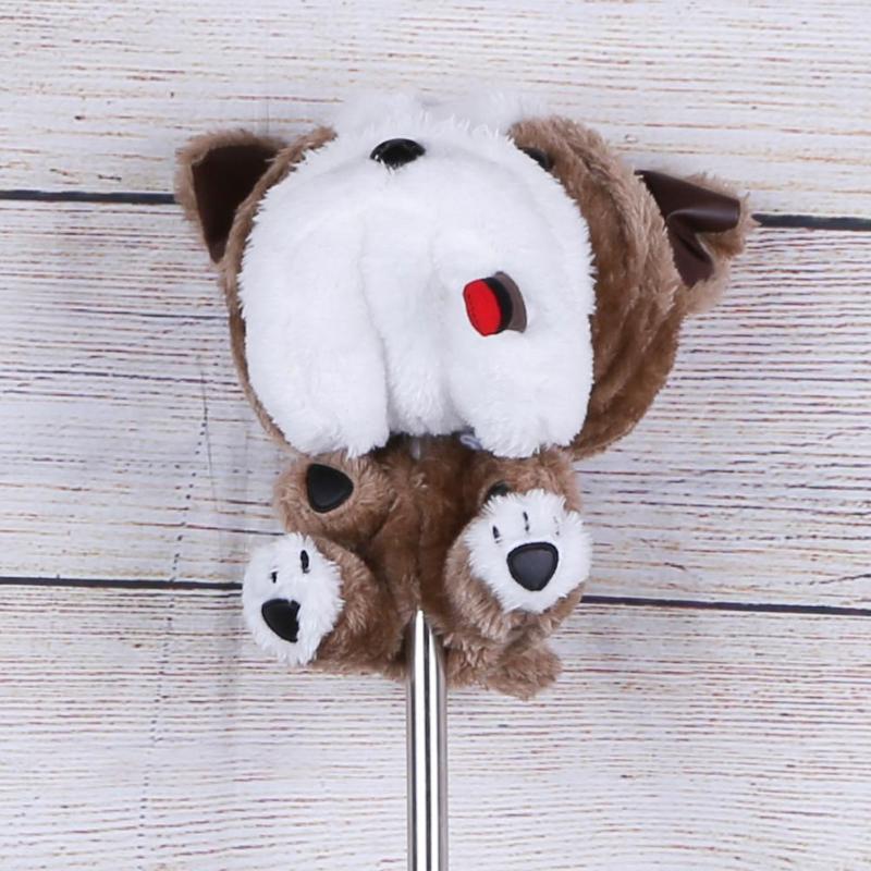 Soft Fleece Golf Putter Protective Cute Cartoon Puppy Dog Golf Club Head Covers Protector for 460CC No.1 Drive Golf Accessories