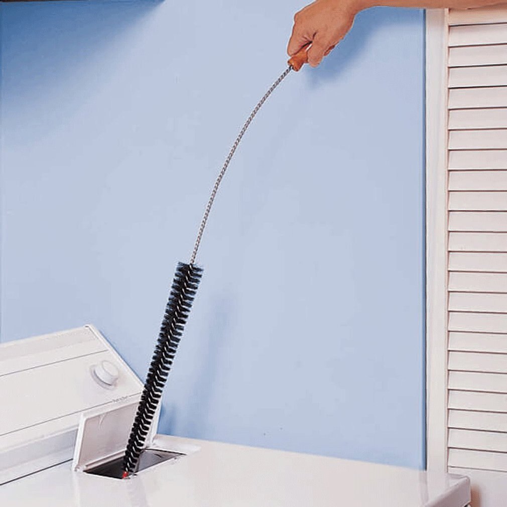 Kit de nettoyage de ventilation sèche-linge noir brosse de charpie longue Flexible lave-linge brosse de nettoyage longue poignée ménage