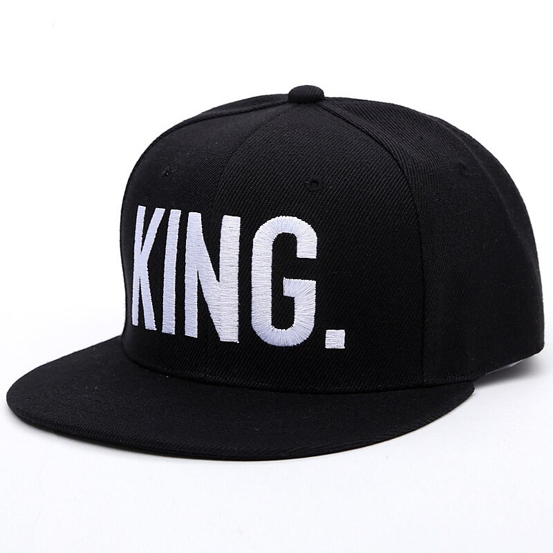 King Queen Baseball Cap Embroidery Letter Hip Hop Hat Casquette Men Women Dad Bone Summer Couple Lover Casual Snapback Caps: KING flat