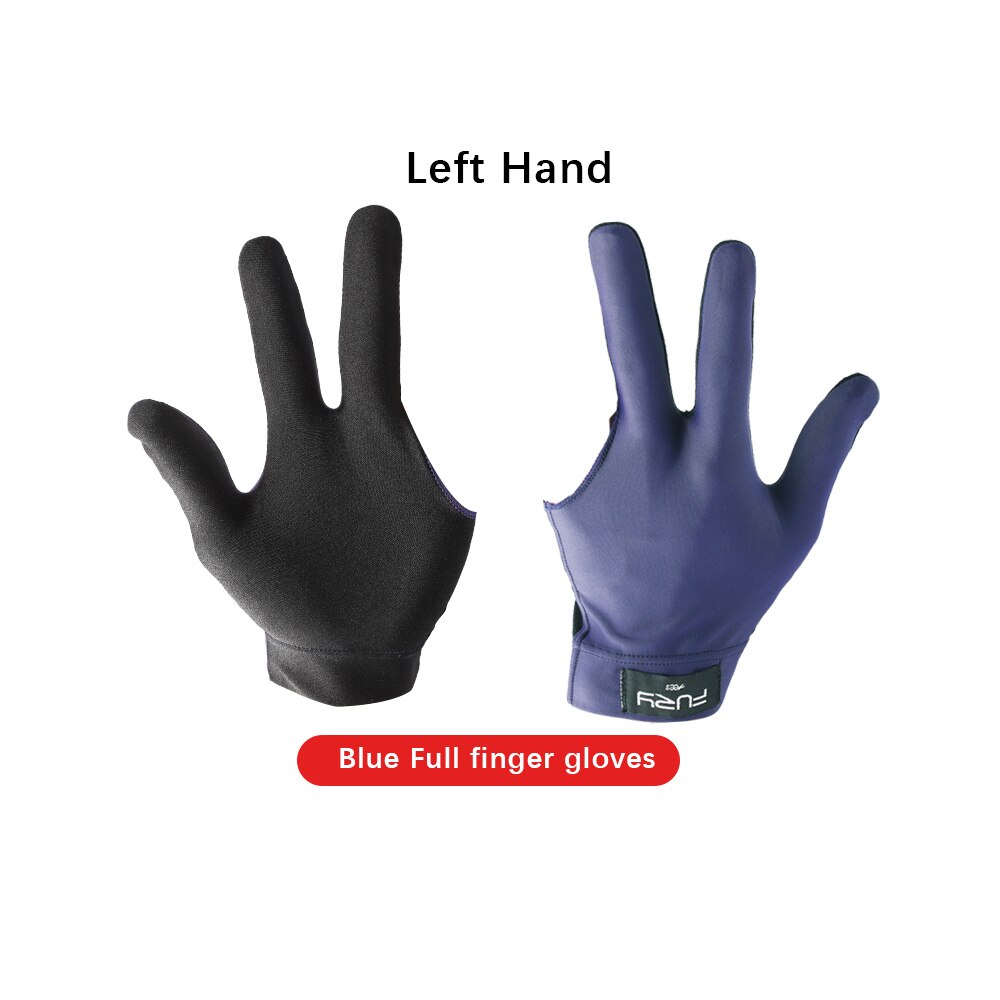 FURY Pool Cue Billar Gloves Left/Right Black Blue Three-finger Non-slip Breathable Comfortable Billiard Accessories: E