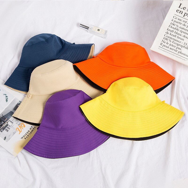 Fisherman's Hat Red Double Face Covering Hat Travel Big Edge Sun Hat Women's Versatile Japanese Net