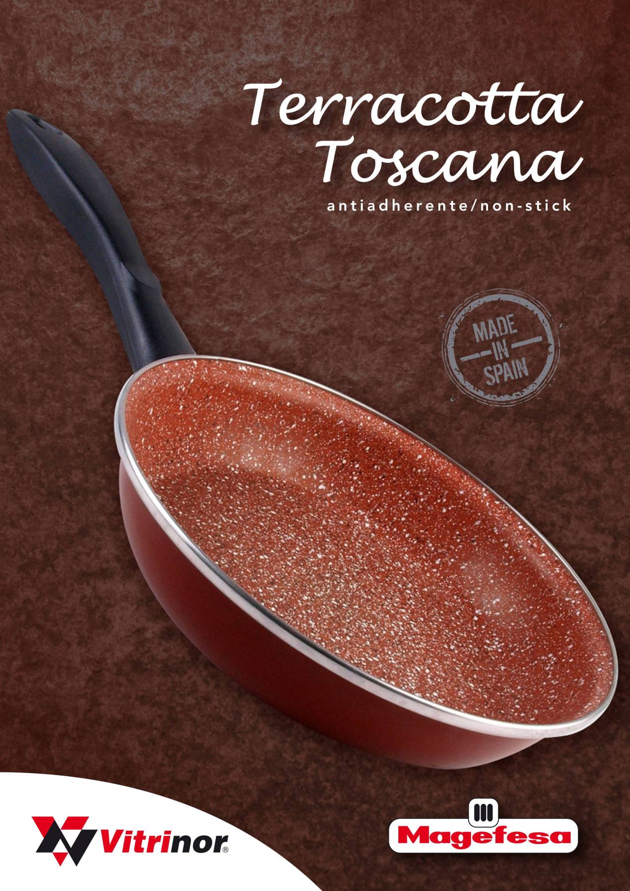 impostato 3 pentole in terracotta Magefesa Toscana 20-24-28 cm, induzione, antiaderenti senza granito rosso PFOA