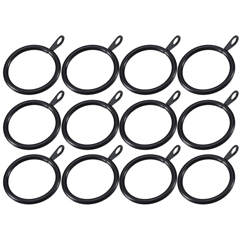 12 Stuks Gordijn Ring Metalen Opknoping Ring Gordijn Clips Gereedschappen Gordijn Haken Home Decor Gordijn Decoratieve Messing/Sliver/zwart: black