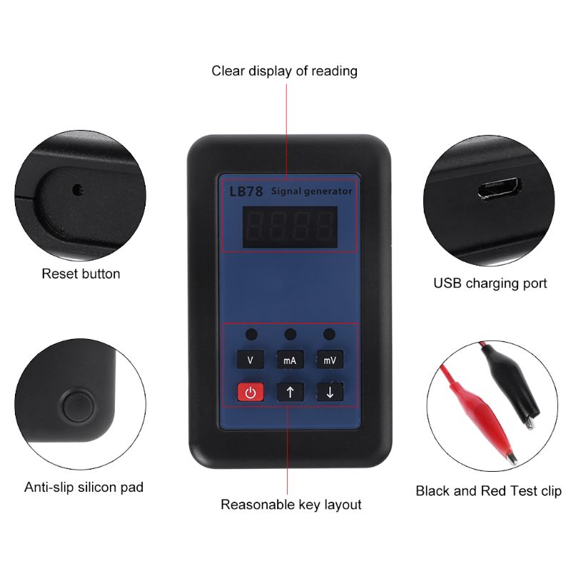 4-20mA /0-10V/mV Current Voltage Signal Generator Signal Source Calibrator Signal Tester With Carry bag