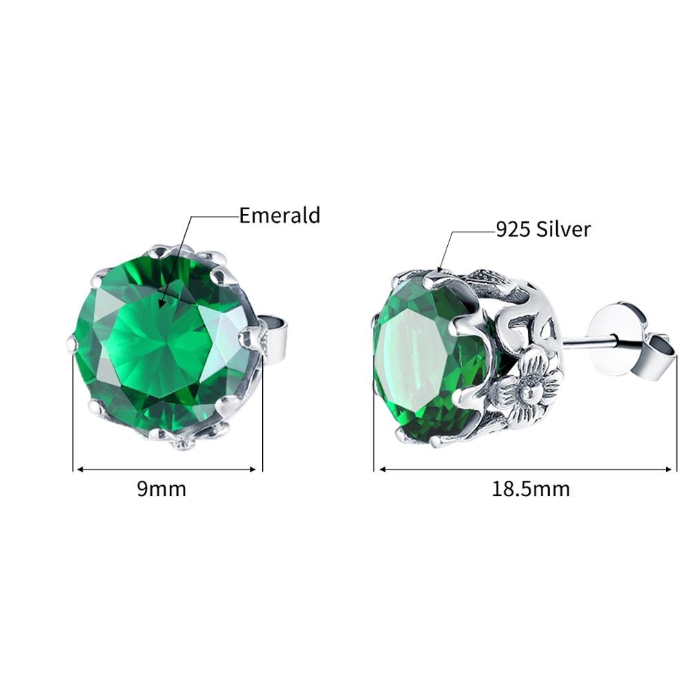 Szjinao real 925 brincos de prata esterlina designer esmeralda jóias finas artesanais gótico flor brincos para mulheres brincos