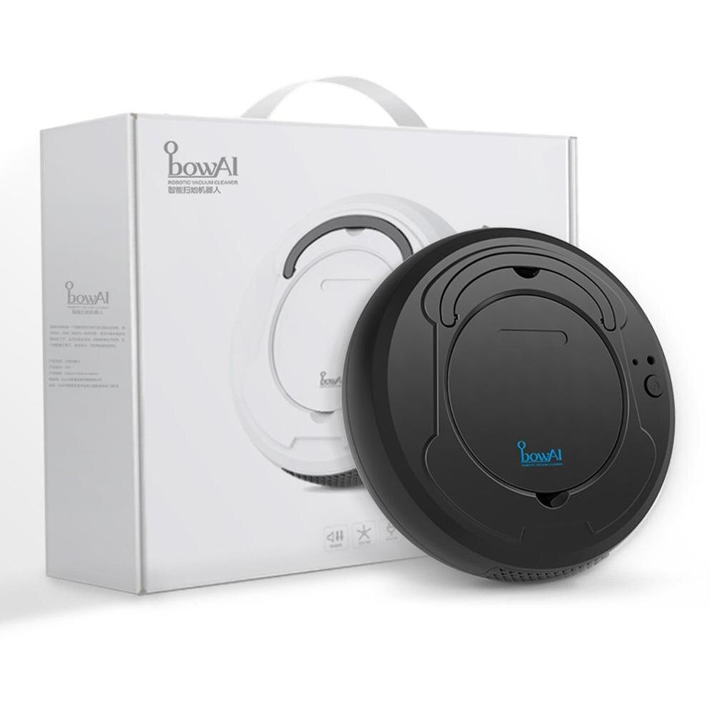 1800Pa Auto Smart Robot Stofzuiger Usb Oplaadbare Floor Cleaner Droog Nat Vegen Huishoudelijke 3 In 1 Smart Veegmachine robot: Black