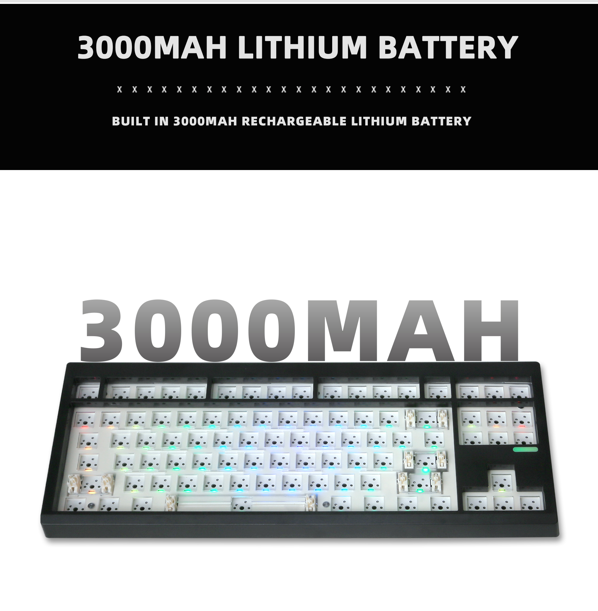 ZUOYA GMK87-L KIT de clavier mécanique 3 modes sans fil Bluetooth joint échangeable à personnalisation clavier KIT de clavier de jeu