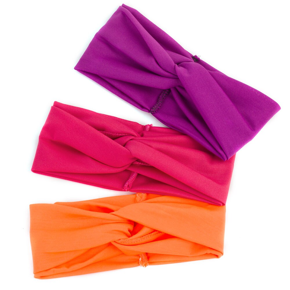 Geebro-turbante elástico de retales para mujer, diademas giratorias, cintas elásticas para el pelo, diadema de para Yoga, cinta para la cabeza para Spa para niña