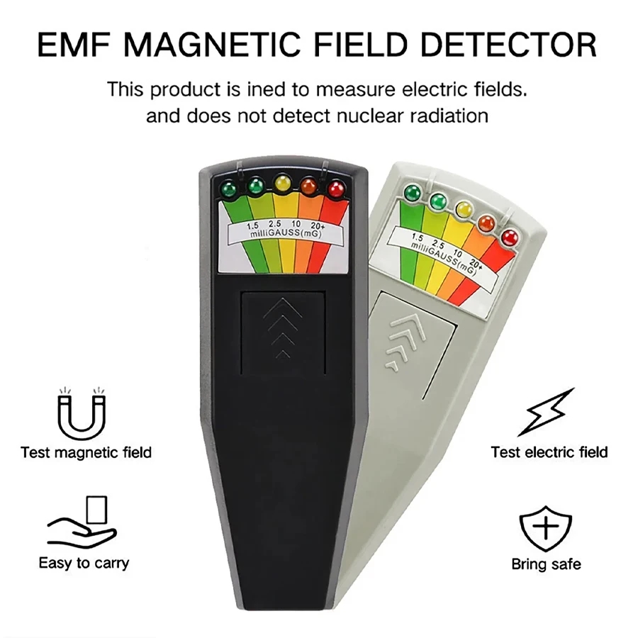 5-LED EMF Meter Magnetic Field Detector Ghost Hunting Paranormal Equipment Tester Portable Counter EMF Meter Tester