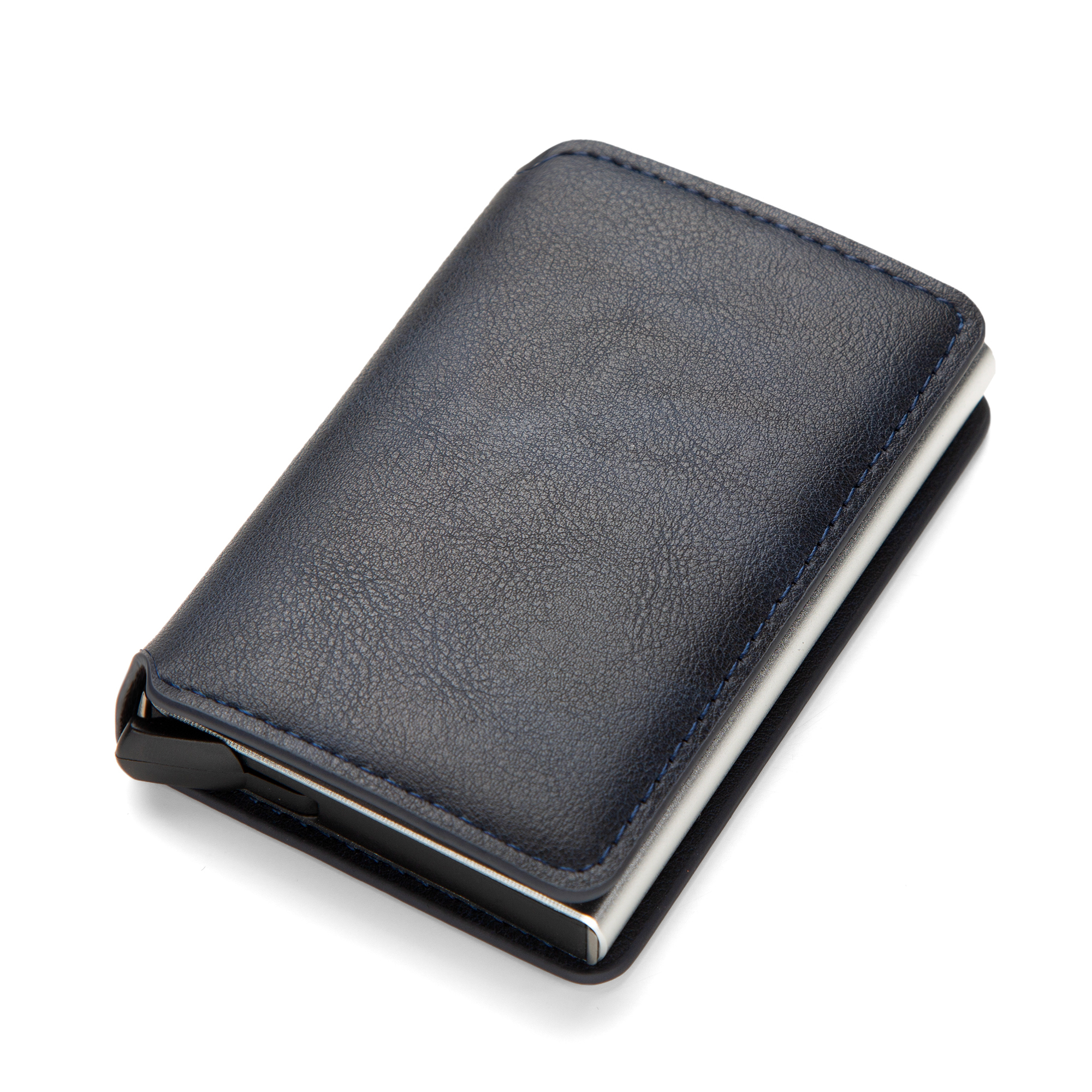 Nowe męskie etui na karty to minimalistyczny portfel zapewniający wygodę: Niebieski