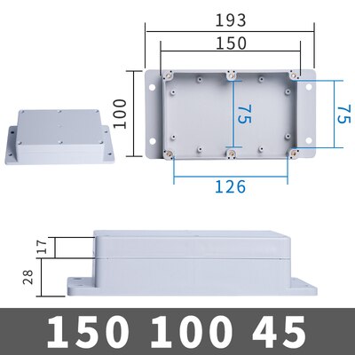 IP68 Waterproof Enclosure Plastic Box Electronic Project Outdoor Instrument Electrical Project Box Junction Housing with ears: 150-100-45