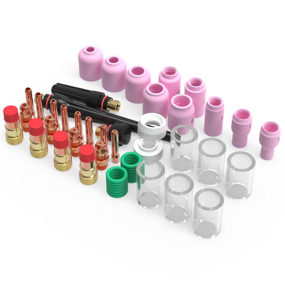 49pz TIG Torcia di Saldatura tozzo gas lente #10 Pyrex Tazza di Vetro kit per WP-17/18/26