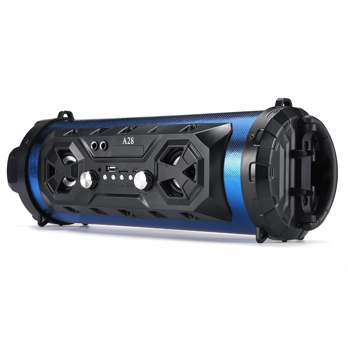 20W Hifi Portable Bluetooth Speaker Outdoor Handsfree Tf Fm Aux-In Super Bass Speaker Soundbar Met Telefoon Houder met Mic: Blue