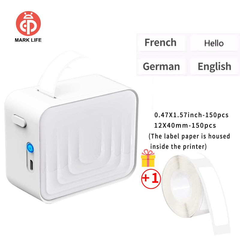 Marklife P15 Thermal Label Printer Similar as D11 D110 D101 Labeling Machine Wireless Bluetooth Label Maker With Label Sticker: Yellow