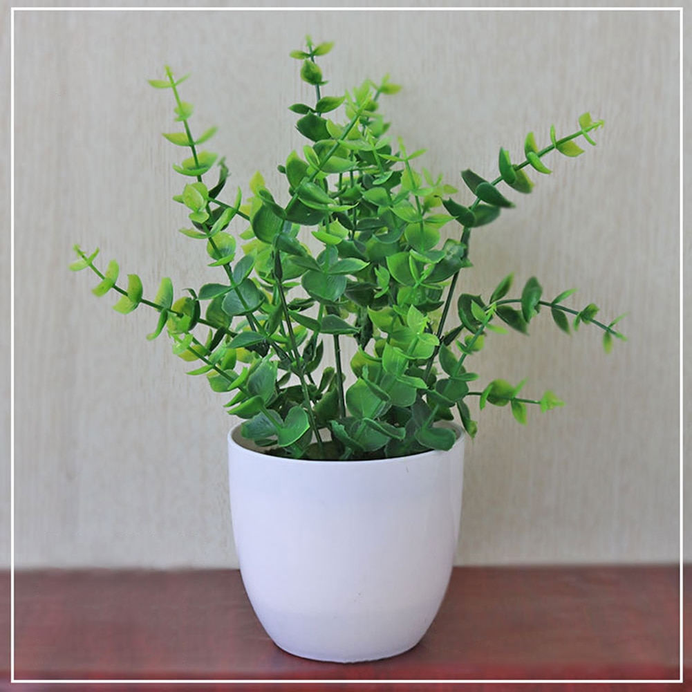 Fresh Artificial Foliage Plant Potted Bonsai Wedding Party Mall Desktop Decor